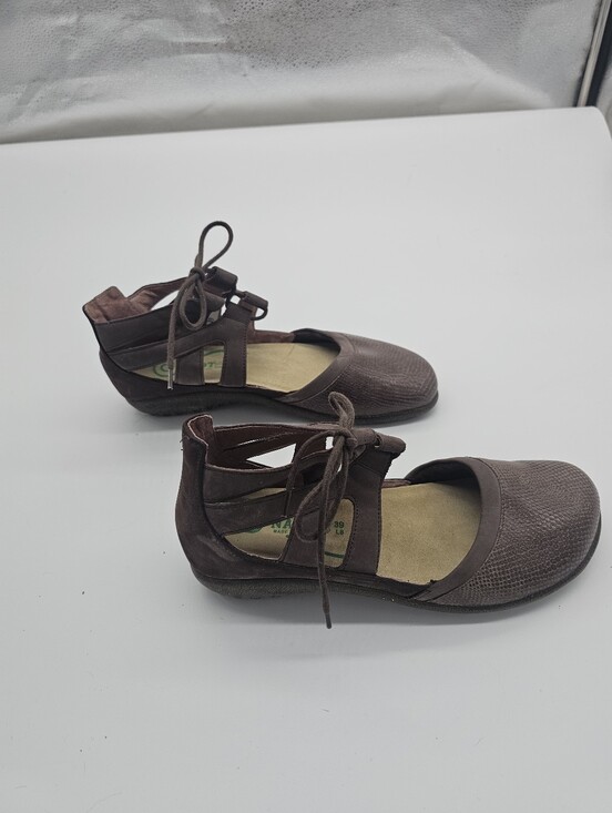 Naot Shoes - Naot Women’s Brown Lace-Up Comfort Flats Sz 8